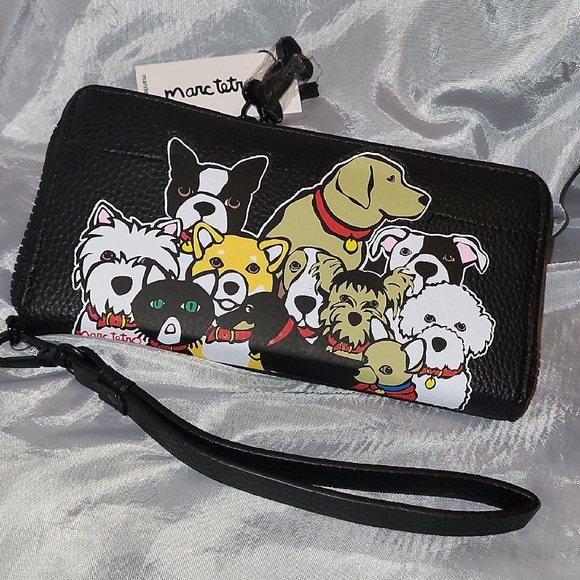 Marc Tetro Other - Marc Tetro Dog Pack Black Wallet BNWT Wristlet Strap ..dog Bone Zip Pull